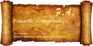 Pakurár Absolon névjegykártya
